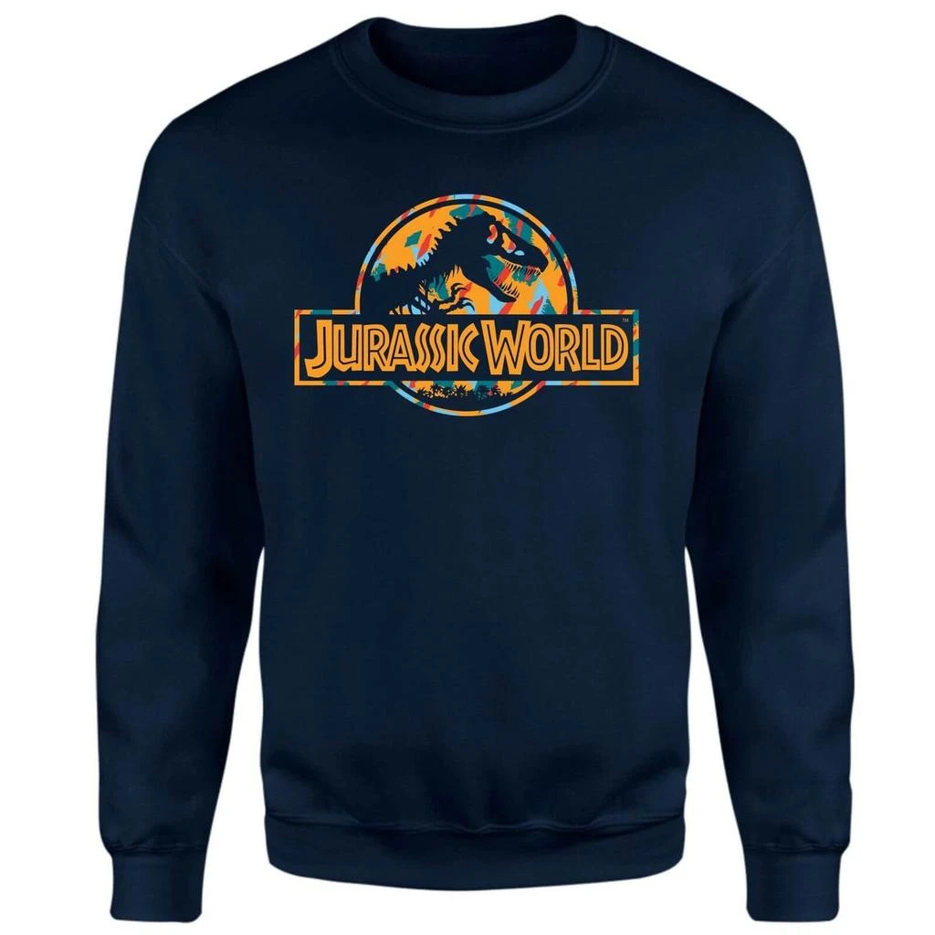 Jurassic Park Jurassic Park Logo Tropical Sweatshirt - Navy 1