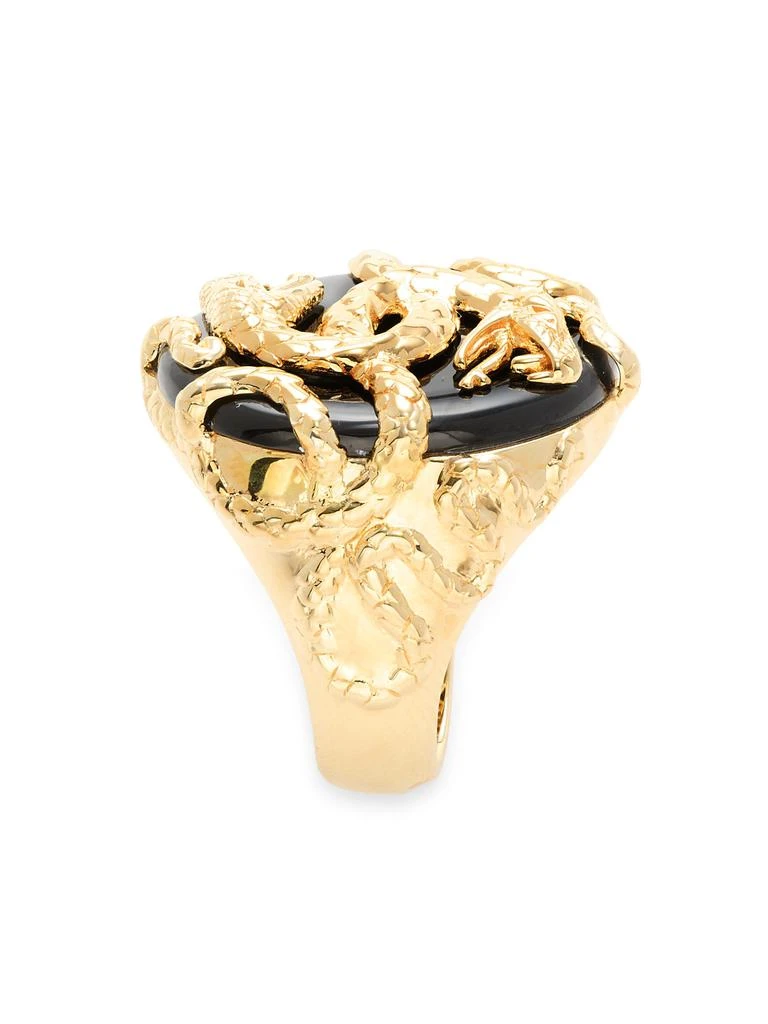 Effy 14K Yellow Goldplated Sterling Silver 
Onyx Snake Ring 4