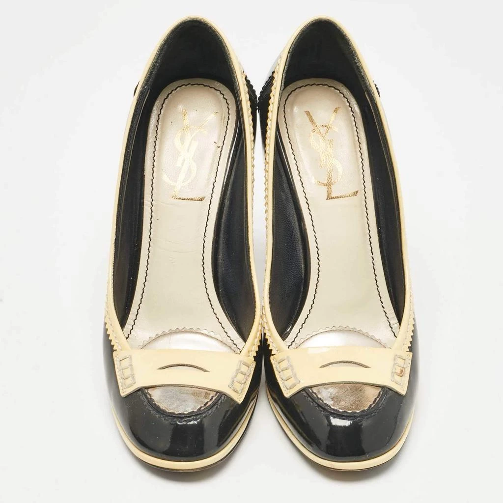 Yves Saint Laurent Yves Saint Laurent Black/Yellow Patent Leather Loafer Pumps Size 37 3