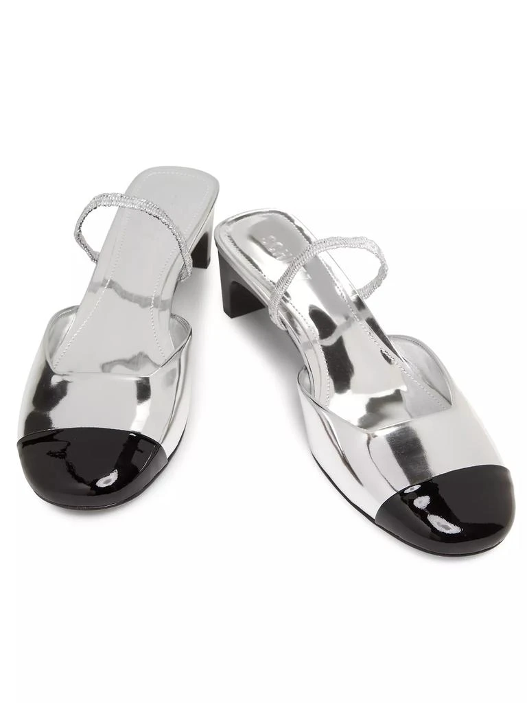 Schutz Bertiel 65MM Two-Tone Metallic Leather Mules 4