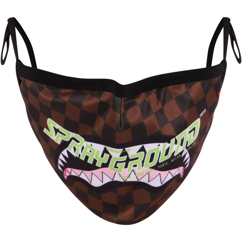 SprayGround Misfit logo face mask in brown