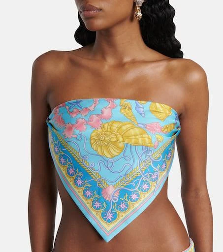 Versace Underwater Barocco twill bandeau top 4