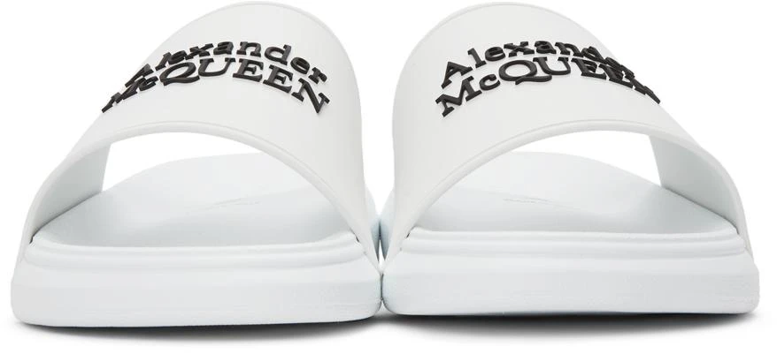 Alexander McQueen White Logo Pool Slides 2