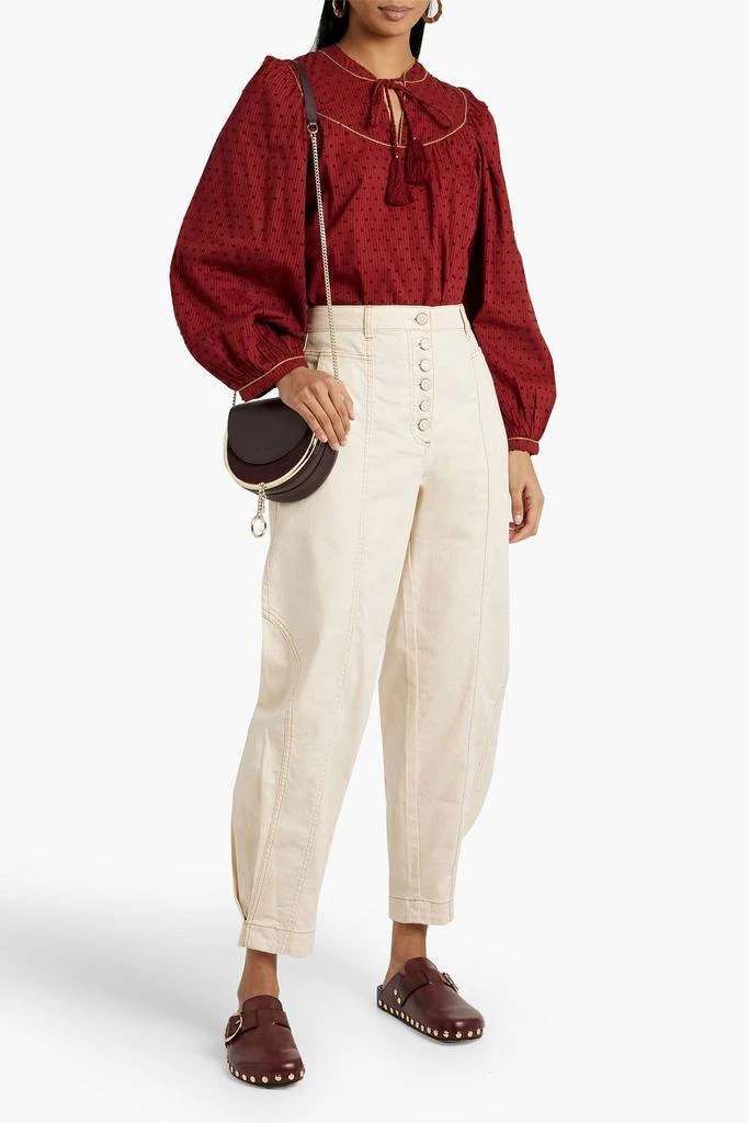 Joie Keena striped fil coupé cotton-jacquard blouse 2