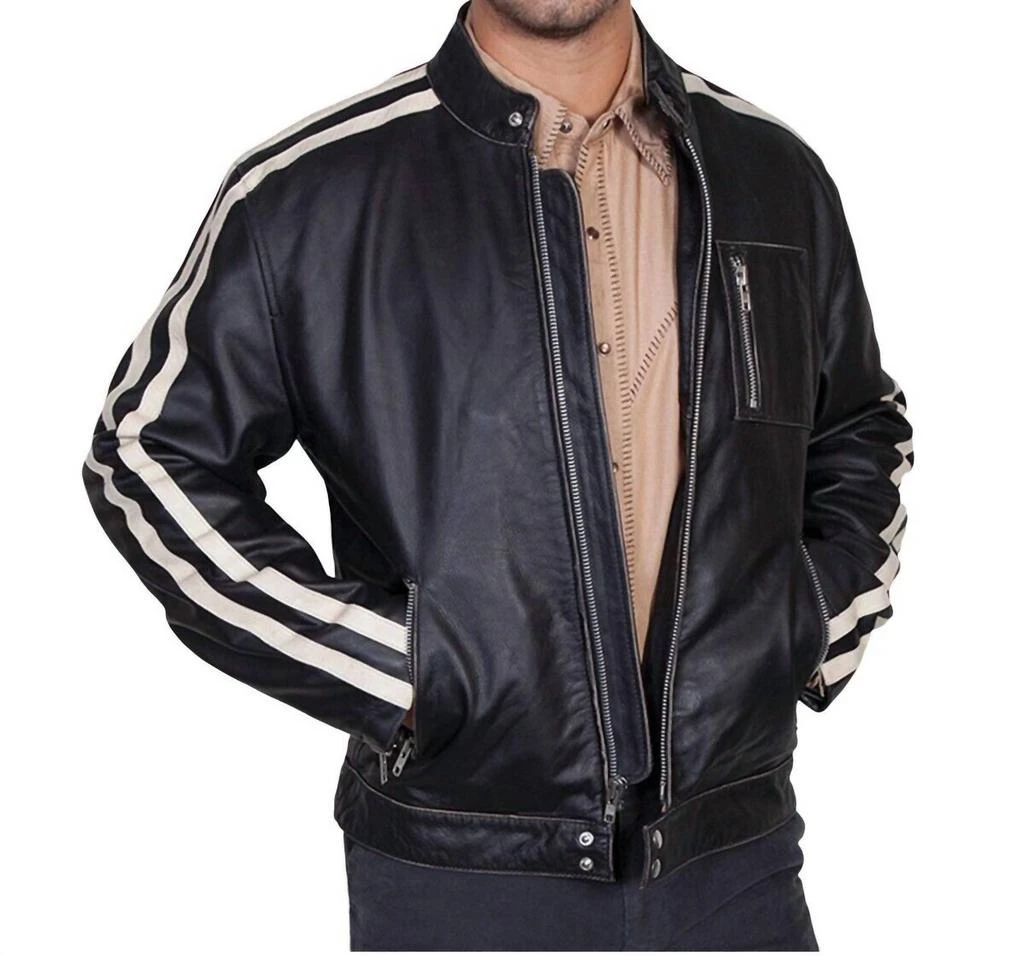 Scully Sanded Calf Racing Jacket In Black 1