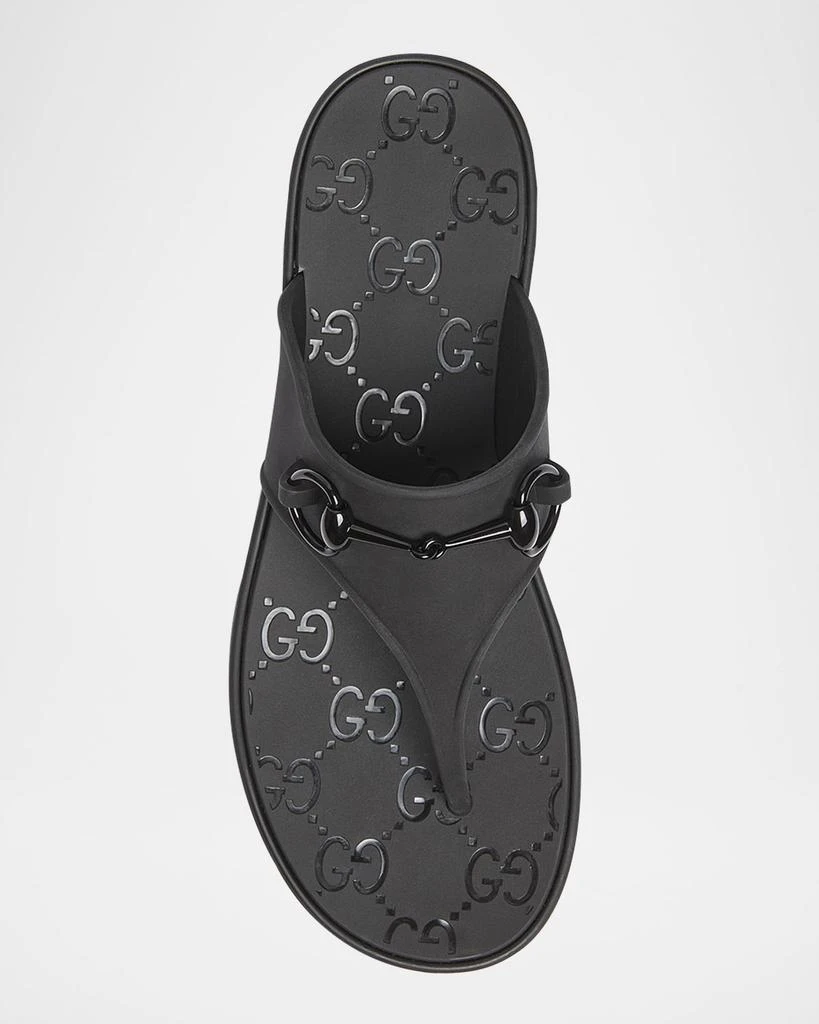 Gucci Rubber Horsebit Thong Slide Sandals 4