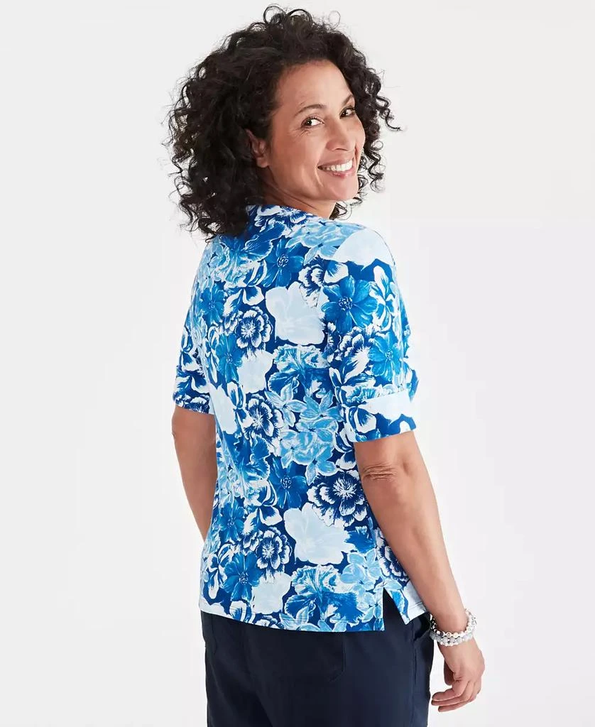 Style & Co Petite Gigi Multi Boat Neck Elbow-Sleeve Top, Created for Macy's 2
