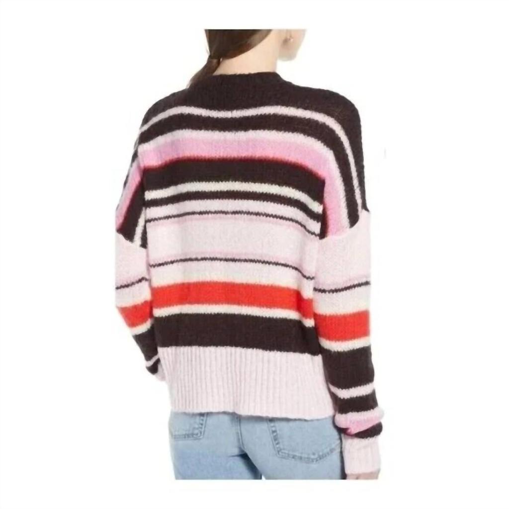 Something Navy Something Navy - Striped Soft Chunky Pullover Sweater