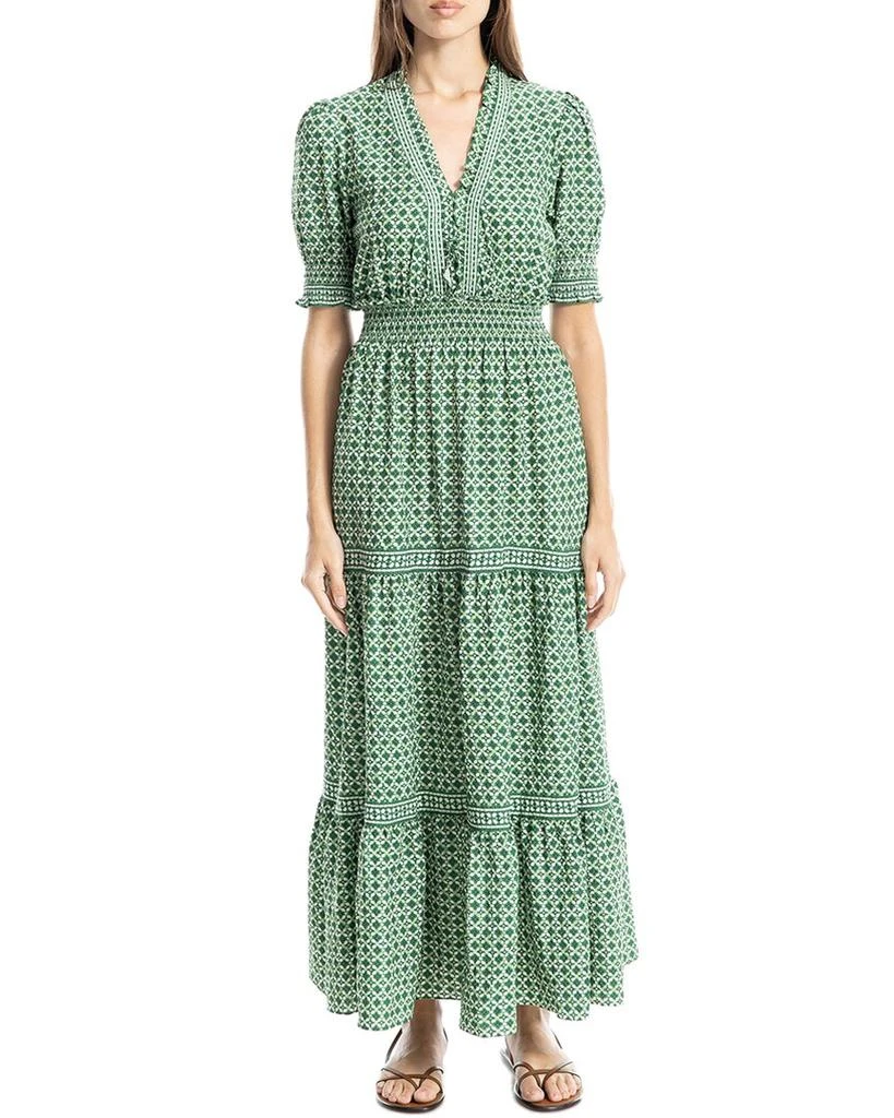Max Studio Ruffle Neck Tiered Maxi Dress 1