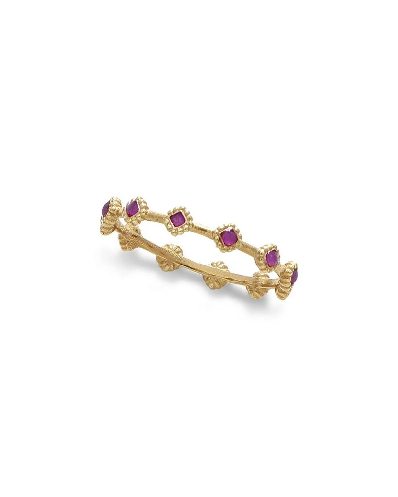 Moon & Meadow 14K Yellow Gold Purple Enamel Beaded Station Band 1