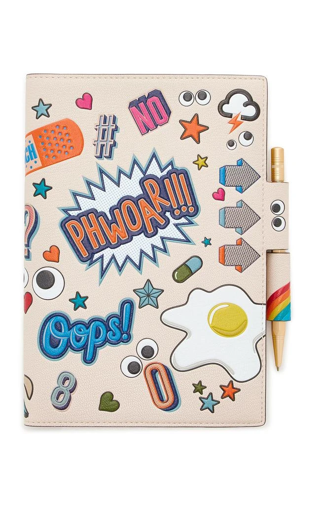 Anya Hindmarch Anya Hindmarch - Sticker Leather A5 Journal - White - Moda Operandi 1