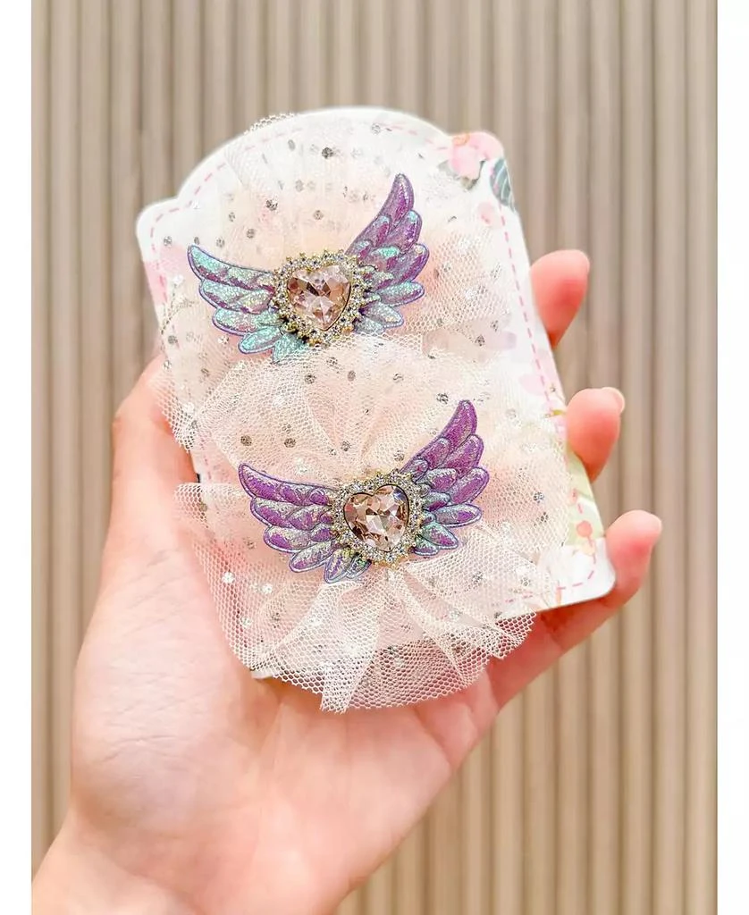 Puttisu Girls 2pc Angel Sparkle Wings Clip Set 4