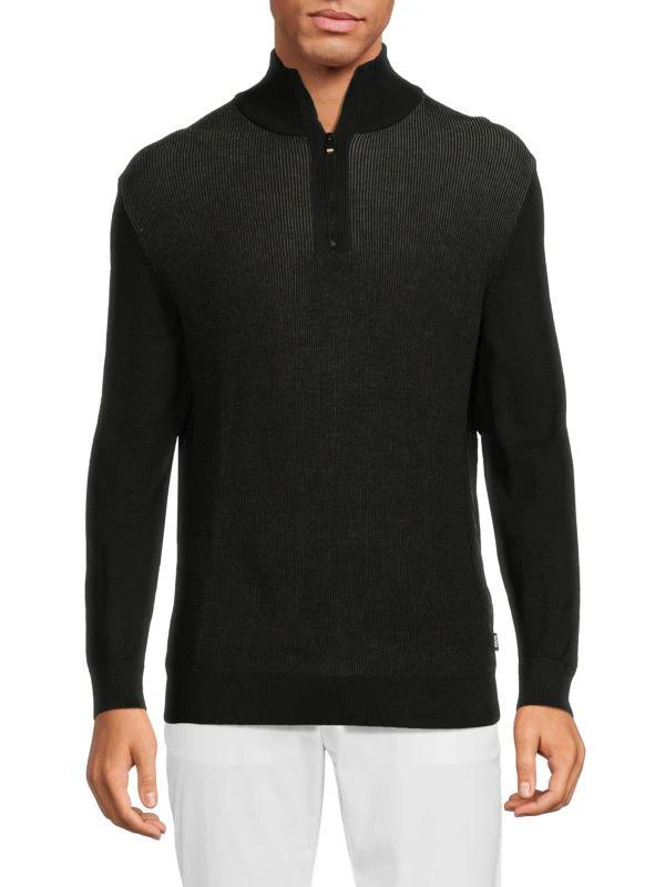 Hugo Boss Ofilato Ombre Wool Blend Quarter-Zip Sweater 1
