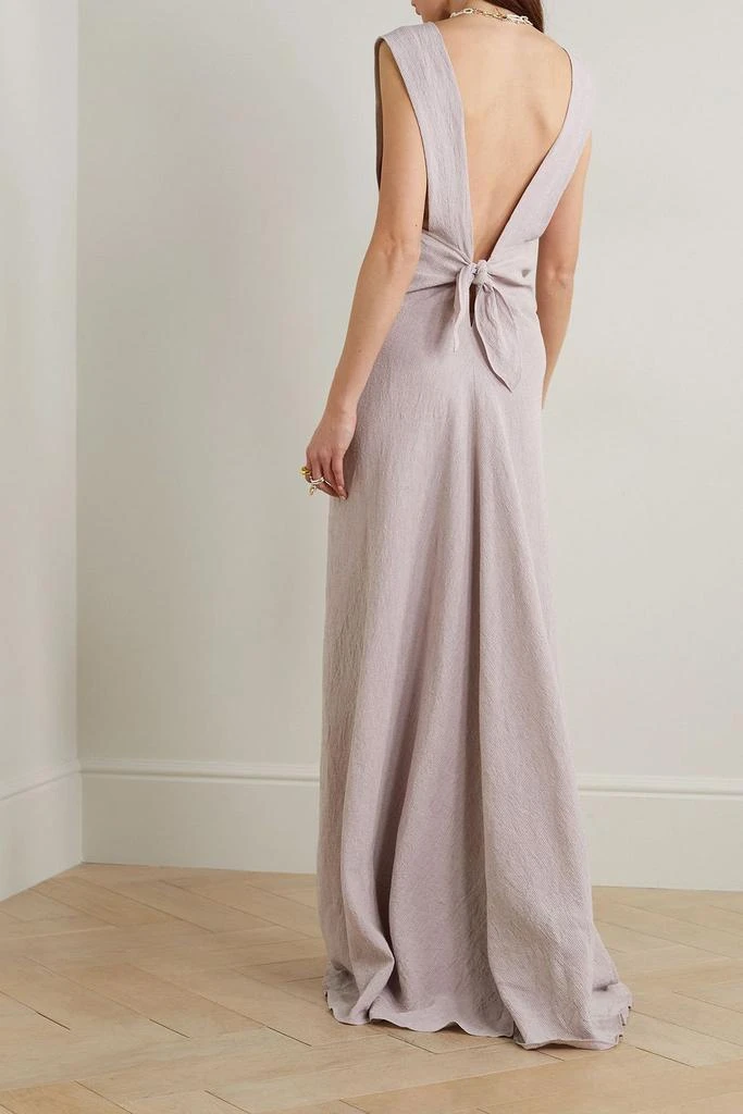 CORTANA Petra open-back striped linen maxi dress 3