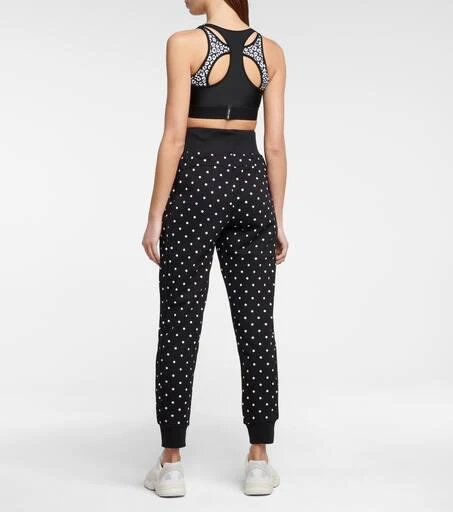 Adam Selman Sport Polka-dot high-rise cotton-blend sweatpants 3