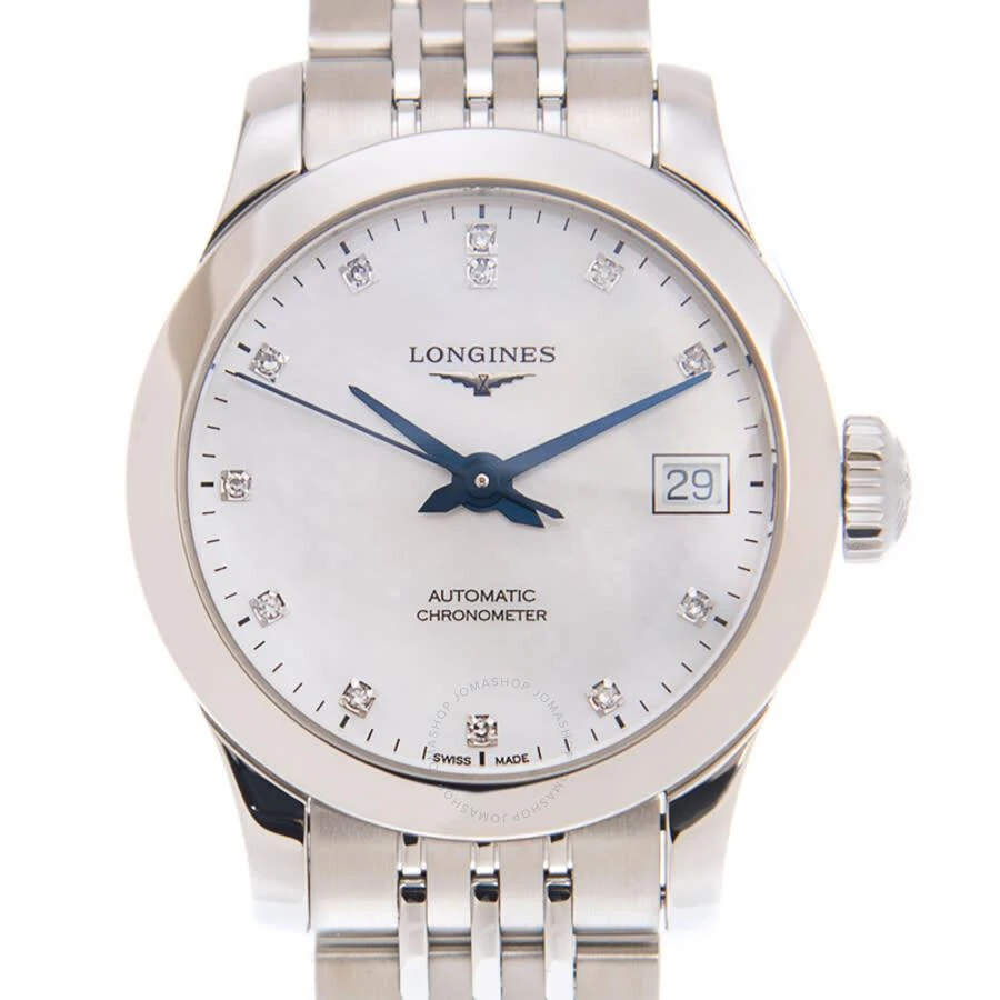 Longines Record Automatic Diamond Ladies Watch L23204876 1