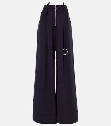 The Attico High-rise cotton wide-leg pants 1