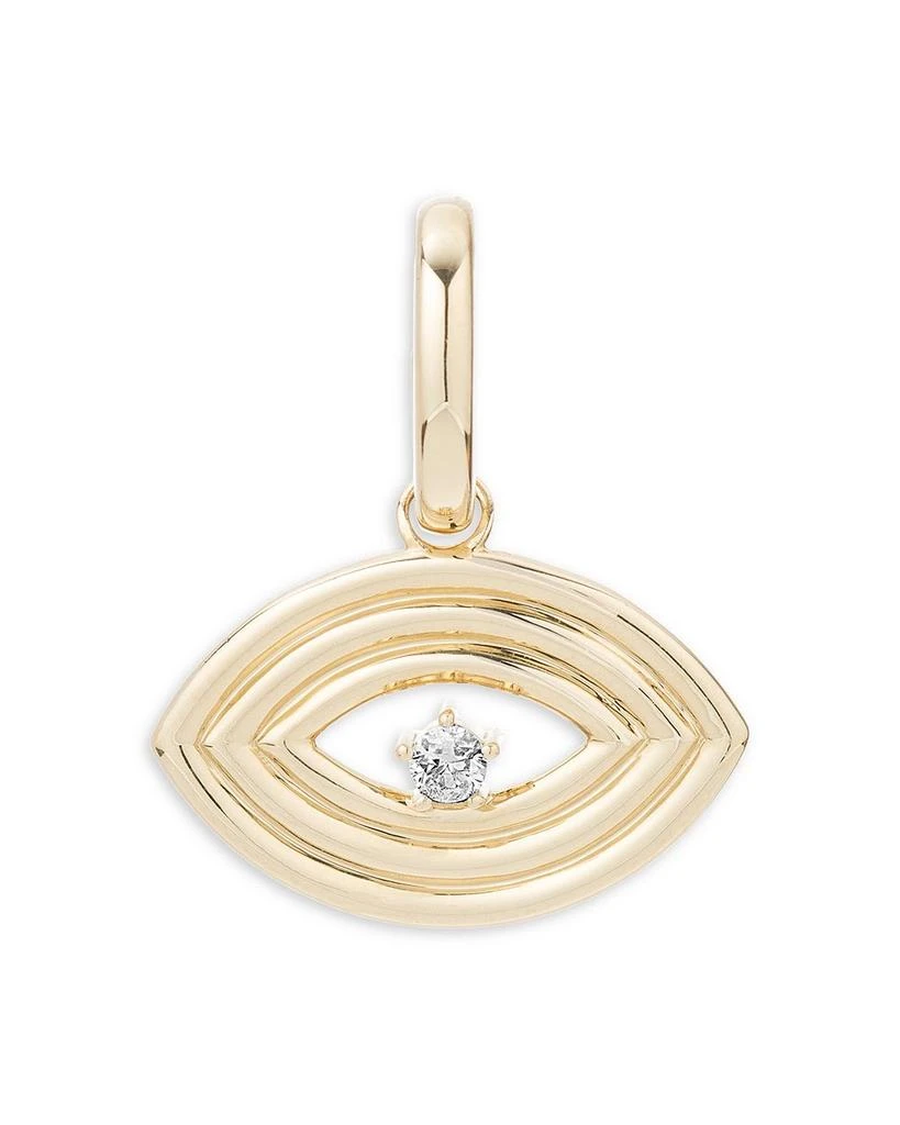 Adina Reyter 14K Yellow Gold Groovy Diamond Evil Eye Pendant 1