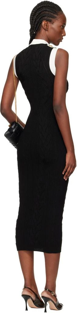 Balmain Black Two-Tone Cable-Knit Midi Dress 3