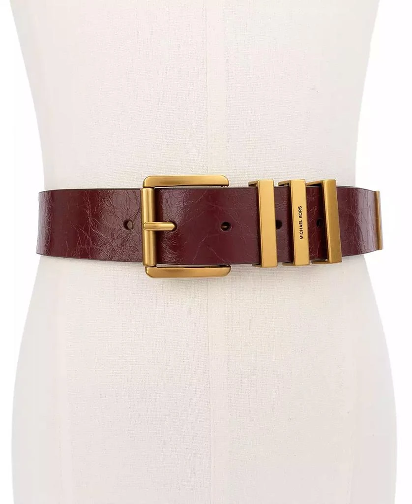Michael Kors MICHAEL Women's Gold-Tone Leather Belt 4
