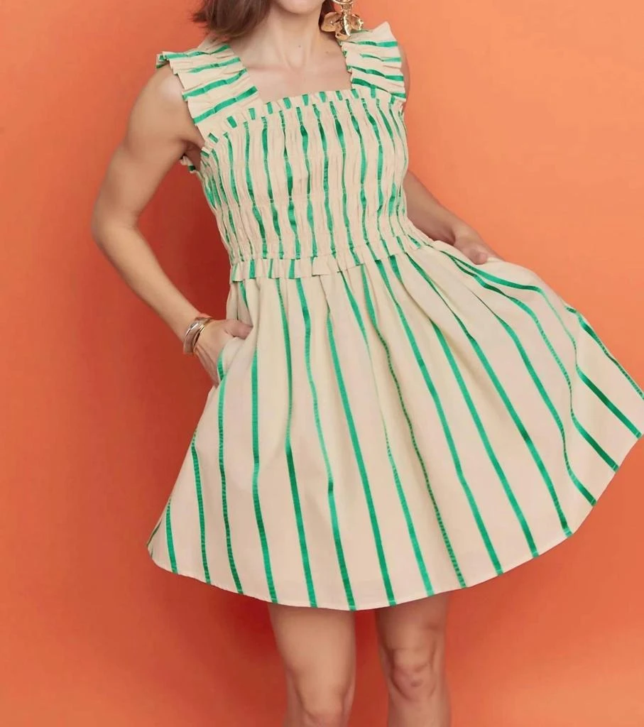 English Factory English Factory - Stripe Ruffle Mini Dress 3