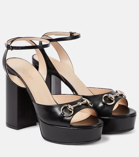 Gucci Lady Horsebit leather platform sandals 1