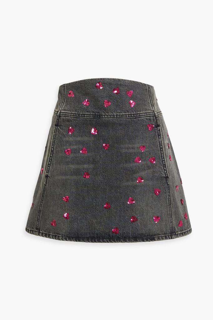 【送関込】VALENTINO☆denim skirt with geometric trim Valentino Garavani Medium Blue Denim Skirt With Geometric