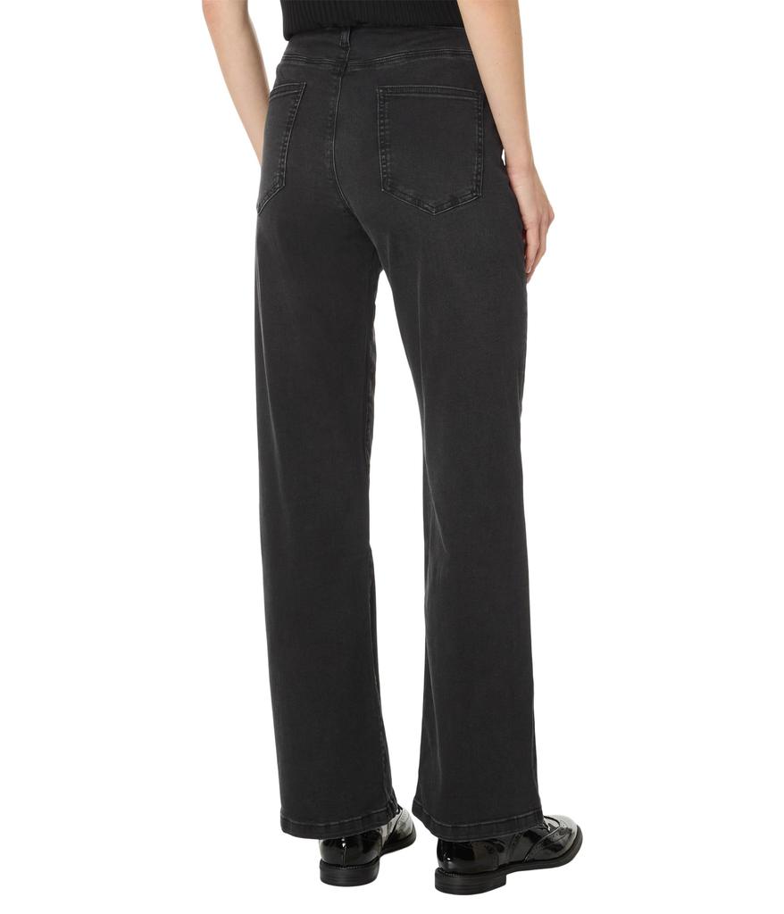 Elliott Lauren Washed Black Denim - Wide Leg 5 Pocket Jeans