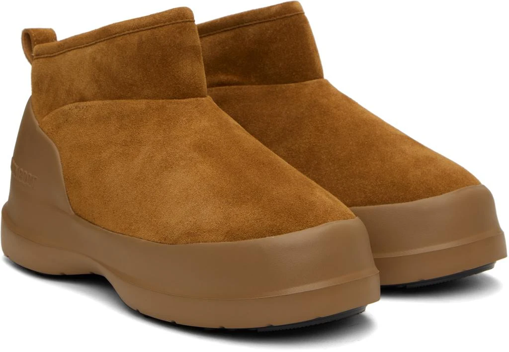 Moon Boot Tan Luna Low Suede Boots 4