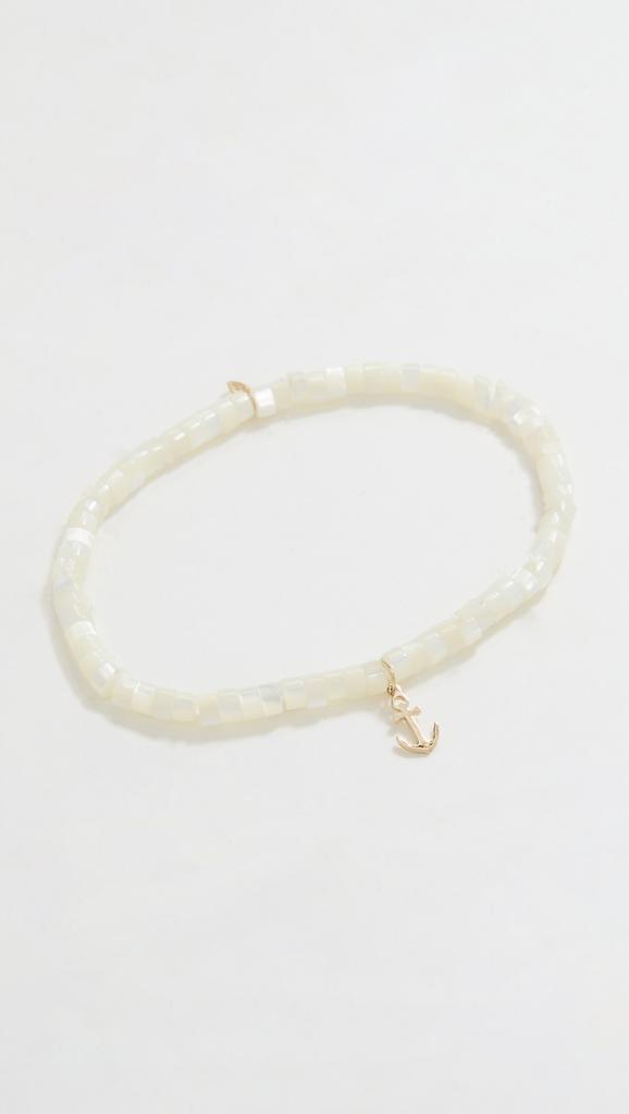 Sydney Evan 14k Tiny Pure Anchor Charm Bracelet