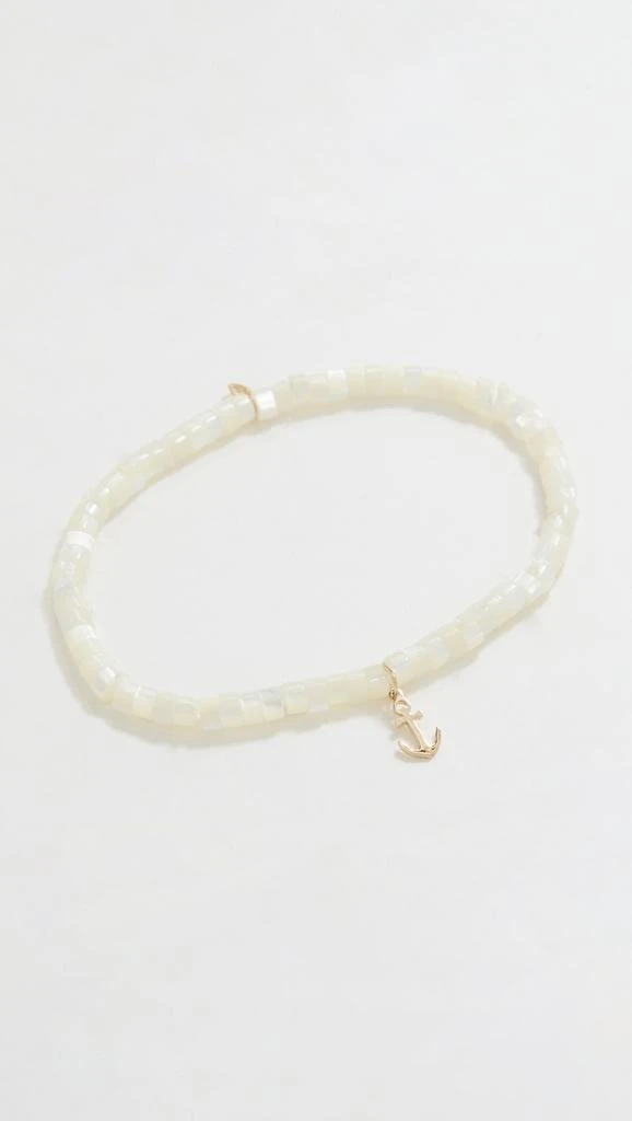Sydney Evan 14k Tiny Pure Anchor Charm Bracelet 1