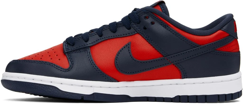 NIKE Red & Navy Dunk Low Retro Sneakers 3