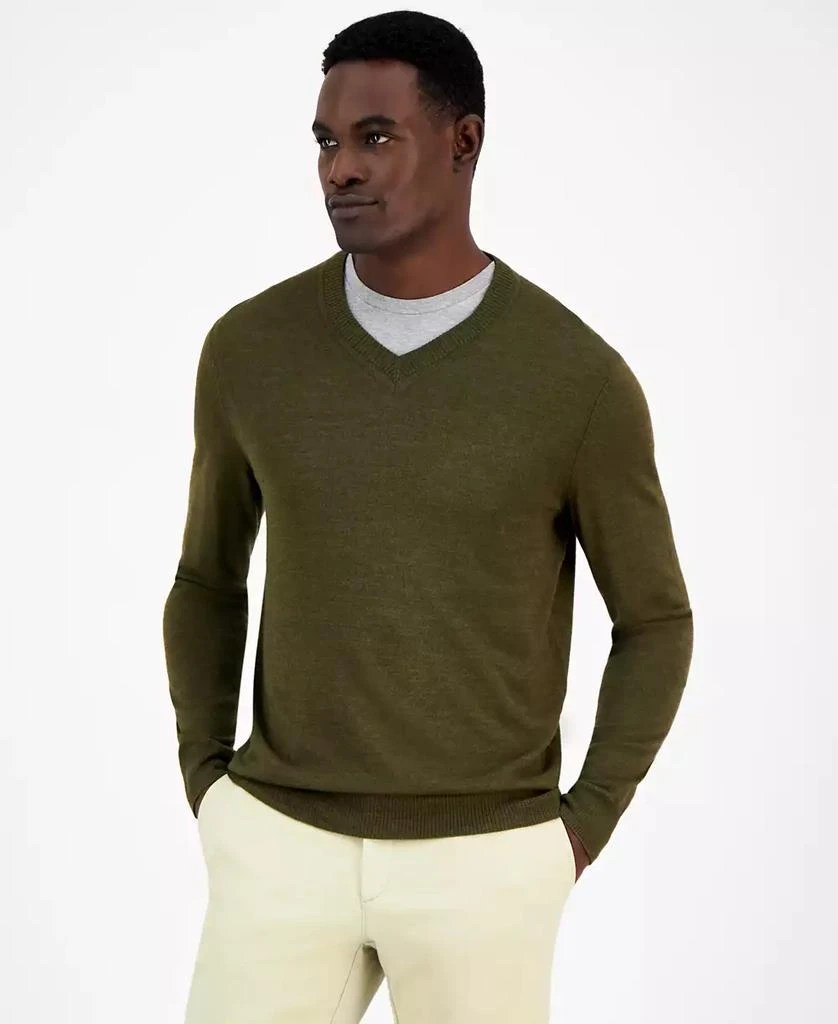 Alfani Men's Long-Sleeve V-Neck Merino Sweater, Created for Macy's 1