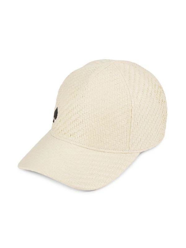 Kate Spade Logo Basketweave Straw Baseball Cap 2