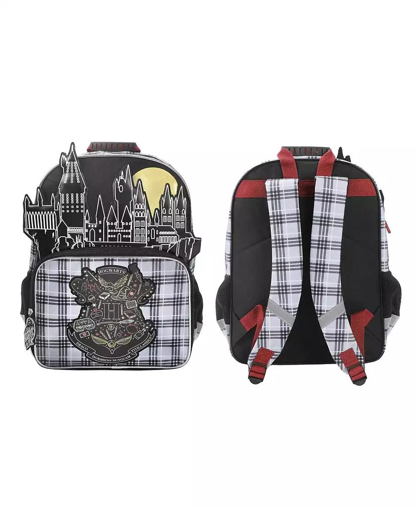 Harry Potter Hogwarts Tartan Crest 16" Kid
s Backpack For School And Travel