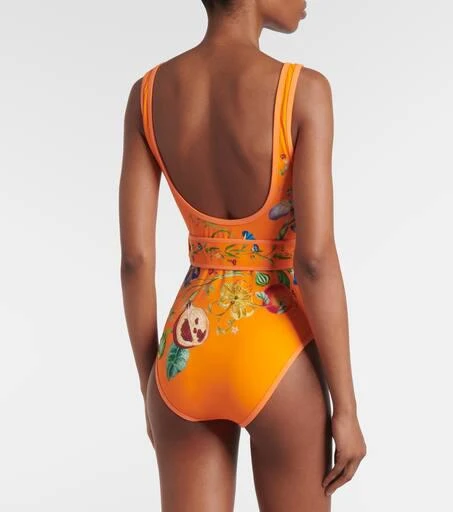 ALÉMAIS Flores printed belted swimsuit 3