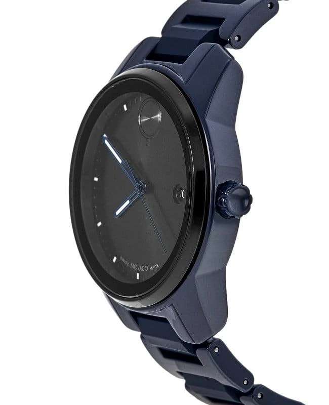 Movado Movado Bold Verso Quartz Black Dial Blue Ceramic and Steel Men's Watch 3600864 3