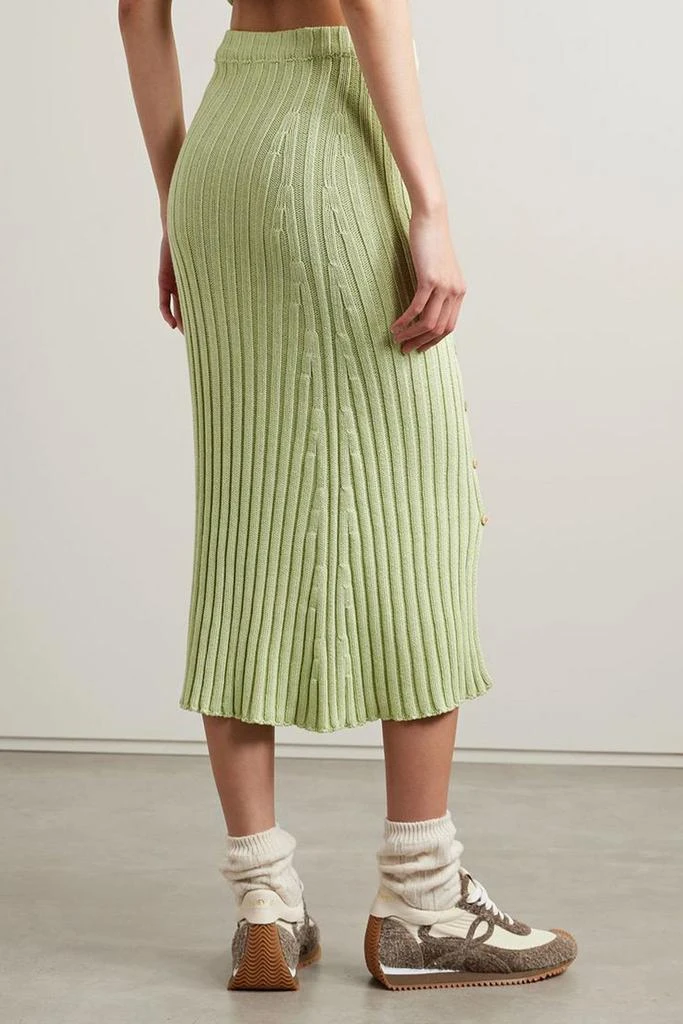 Baserange LouLou cutout ribbed cotton midi skirt 3
