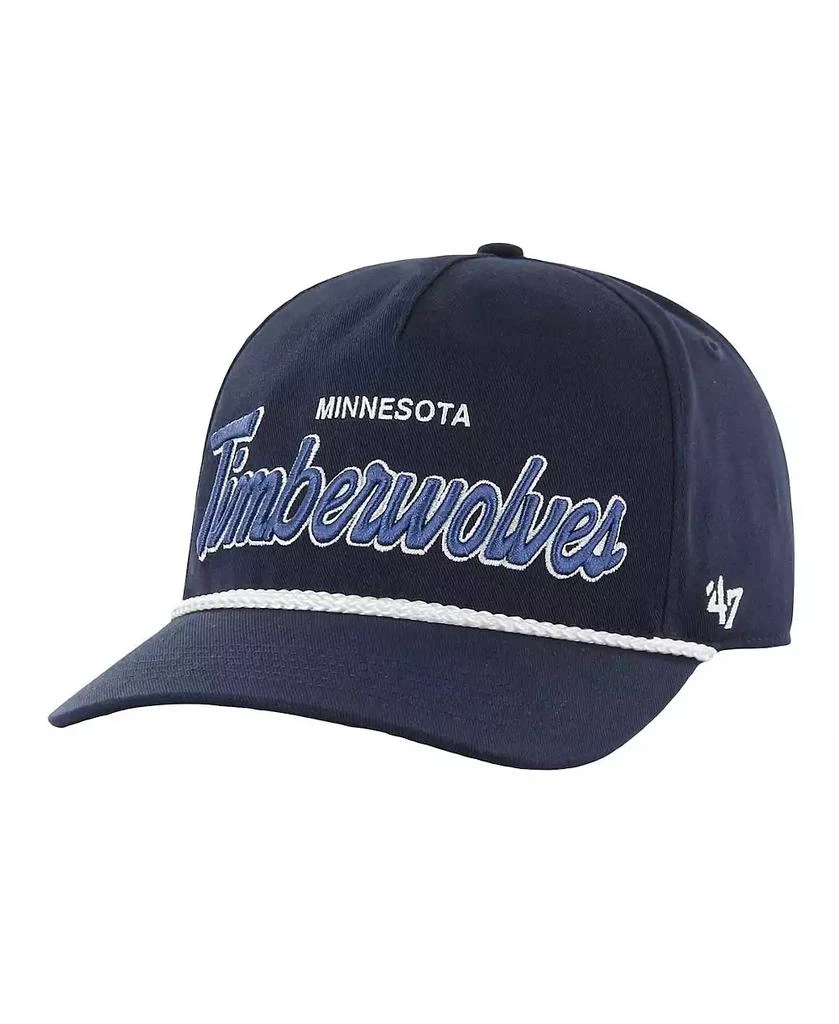 '47 Brand Men's Navy Minnesota Timberwolves Crosstown Script Hitch Adjustable Hat 2