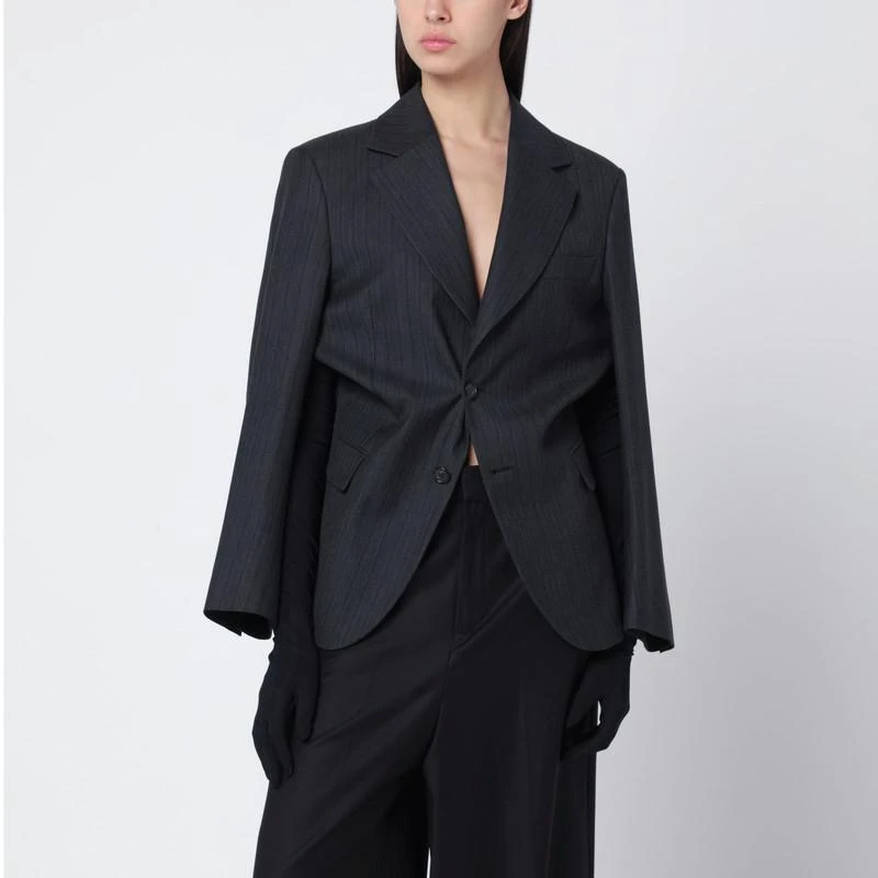 MM6 Black wool-blend jacket with gloves from The Double F