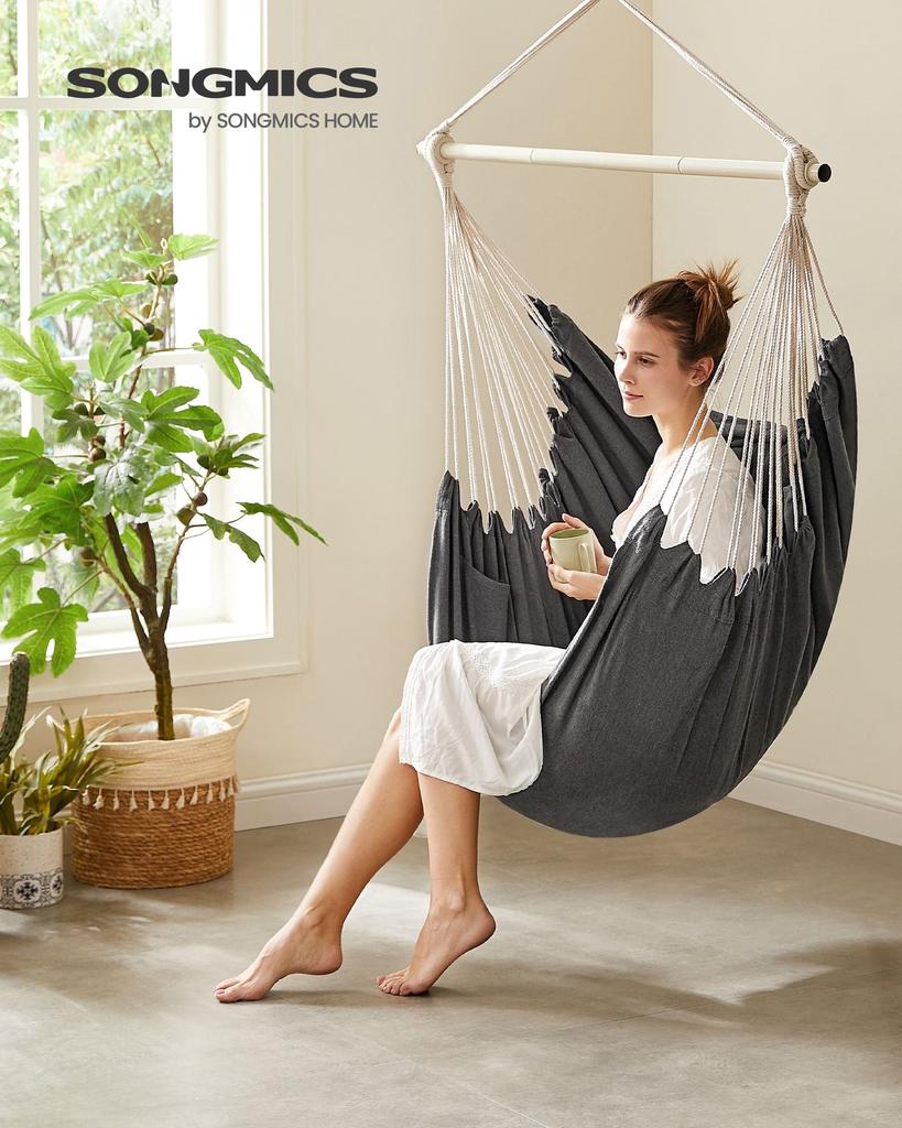 BreeBe Hammock Chair with 2 Cushions Slate Gray