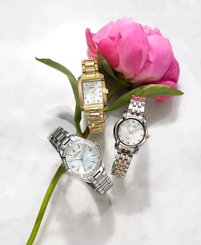 Bulova Women's Sutton Diamond (1/10 ct. t.w.) Stainless Steel Bracelet Watch 32.5mm 3