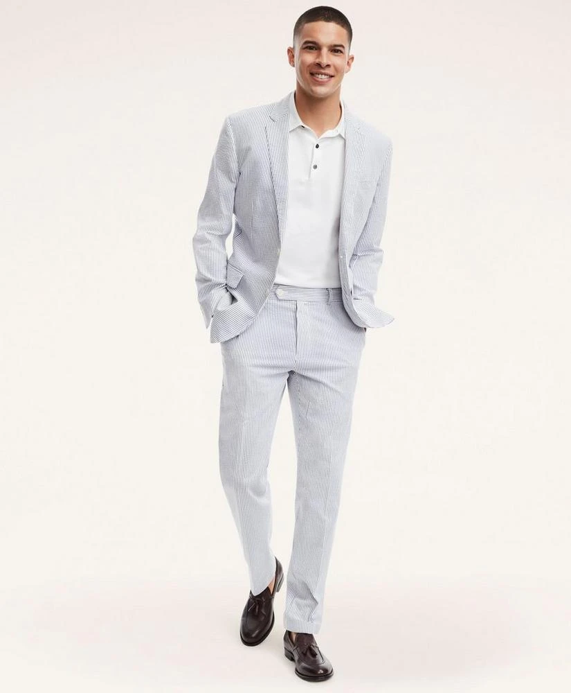 Brooks Brothers Milano Slim-Fit Cotton Seersucker Stripe Pants 3