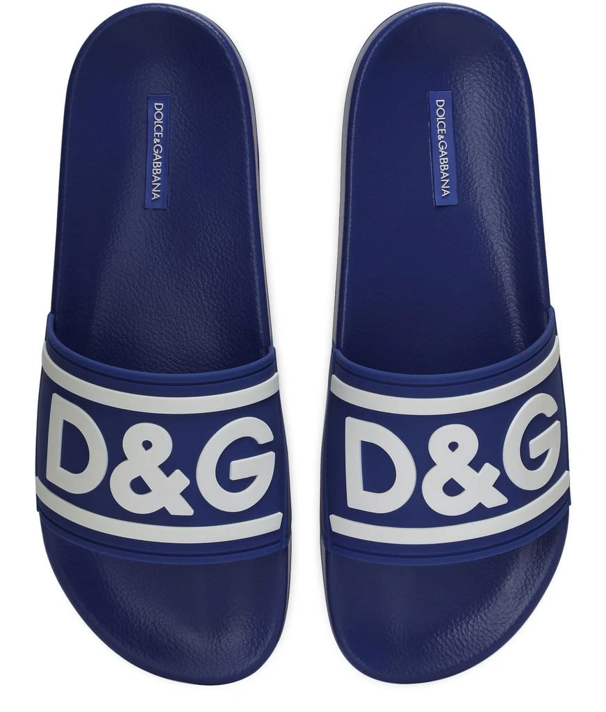 Dolce & Gabbana Rubber beachwear sliders with DG logo 5