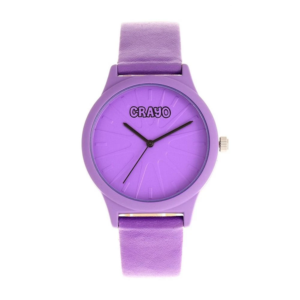 Crayo Unisex Splat Purple Leatherette Strap Watch 38mm  display picture 1