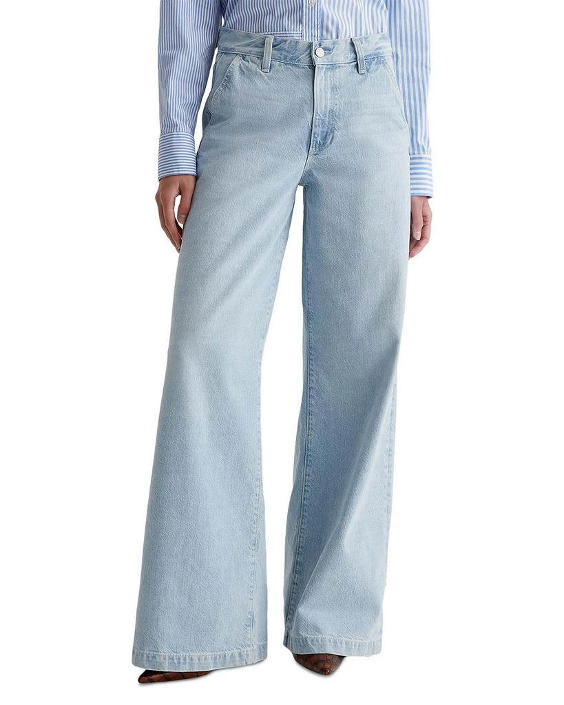 AG Mid Rise Low Slung Palazzo Jeans in Idol 1