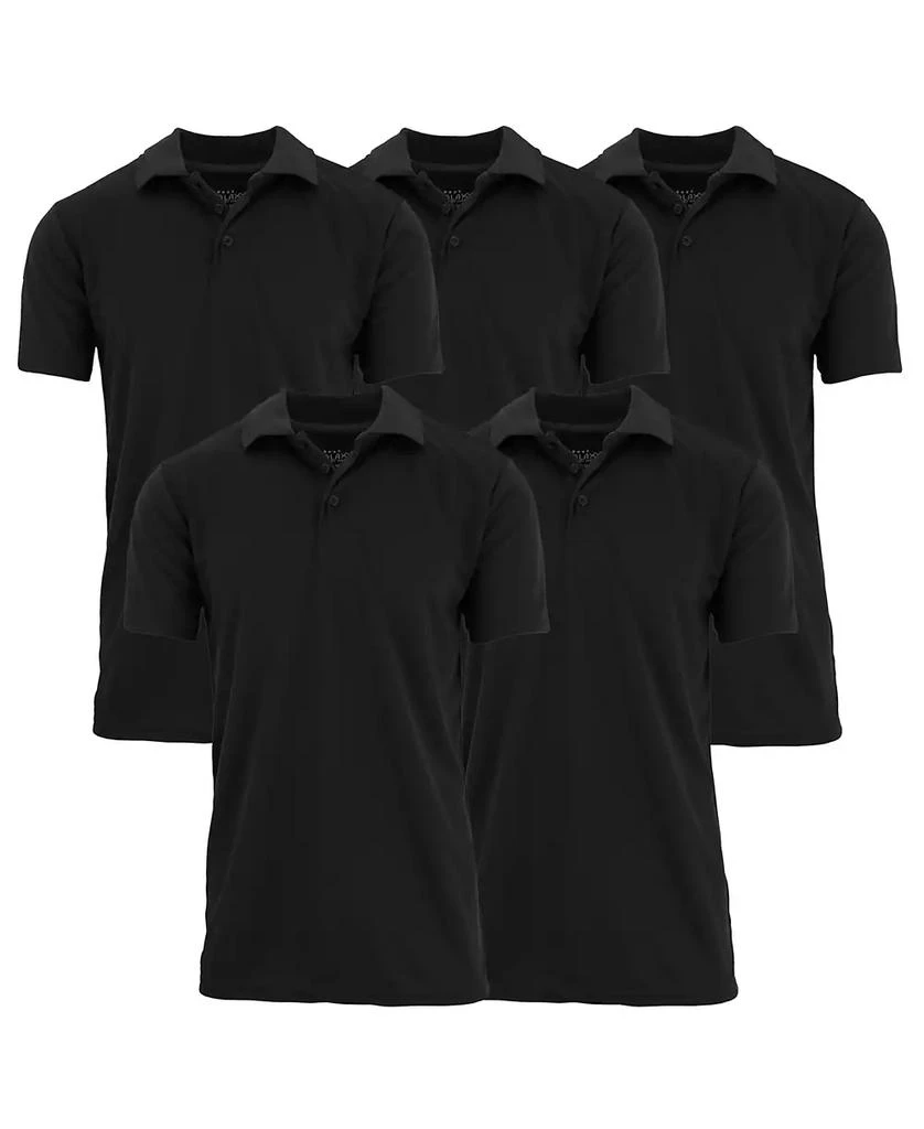 Galaxy By Harvic Men's Dry Fit Moisture-Wicking Polo Shirt, Pack of 5 1