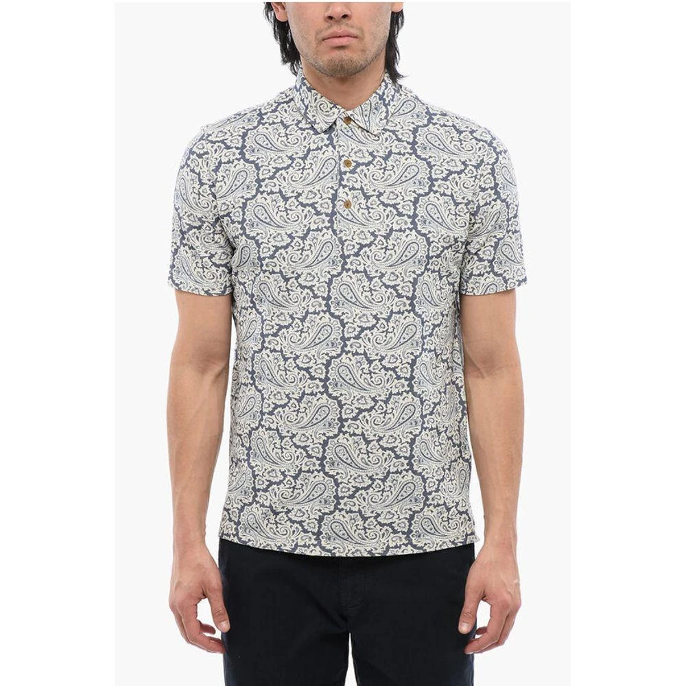 ALTEA Short Sleeved Polo With Paisley Men's Motif 1