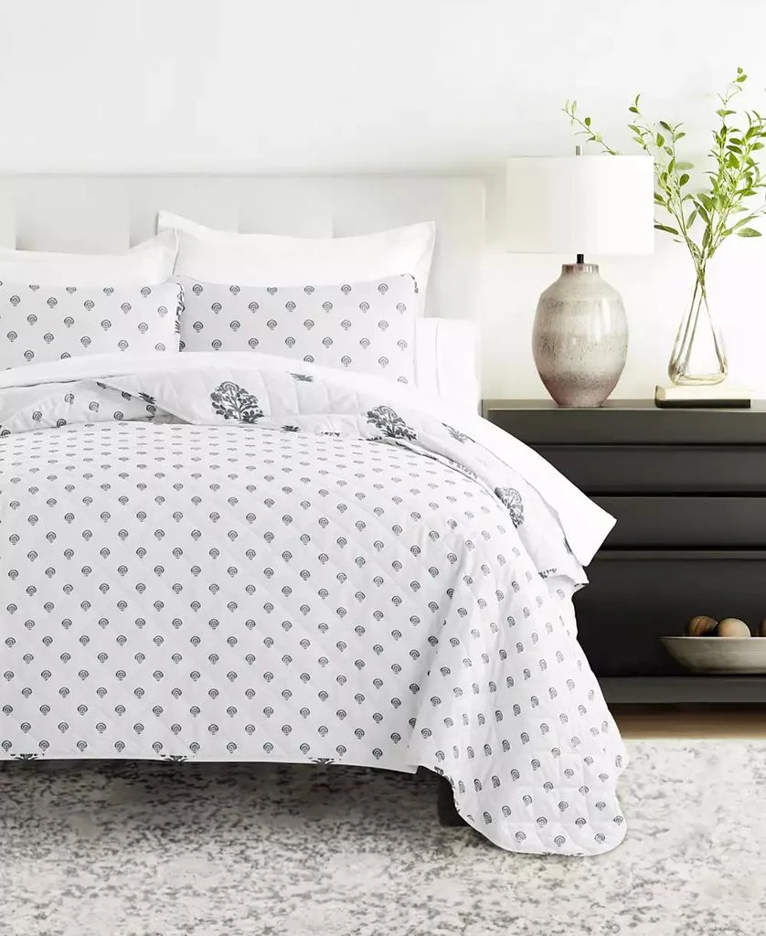 IENJOY HOME Stamped Bloom Reversible 3-Pc. Quilt Set 3