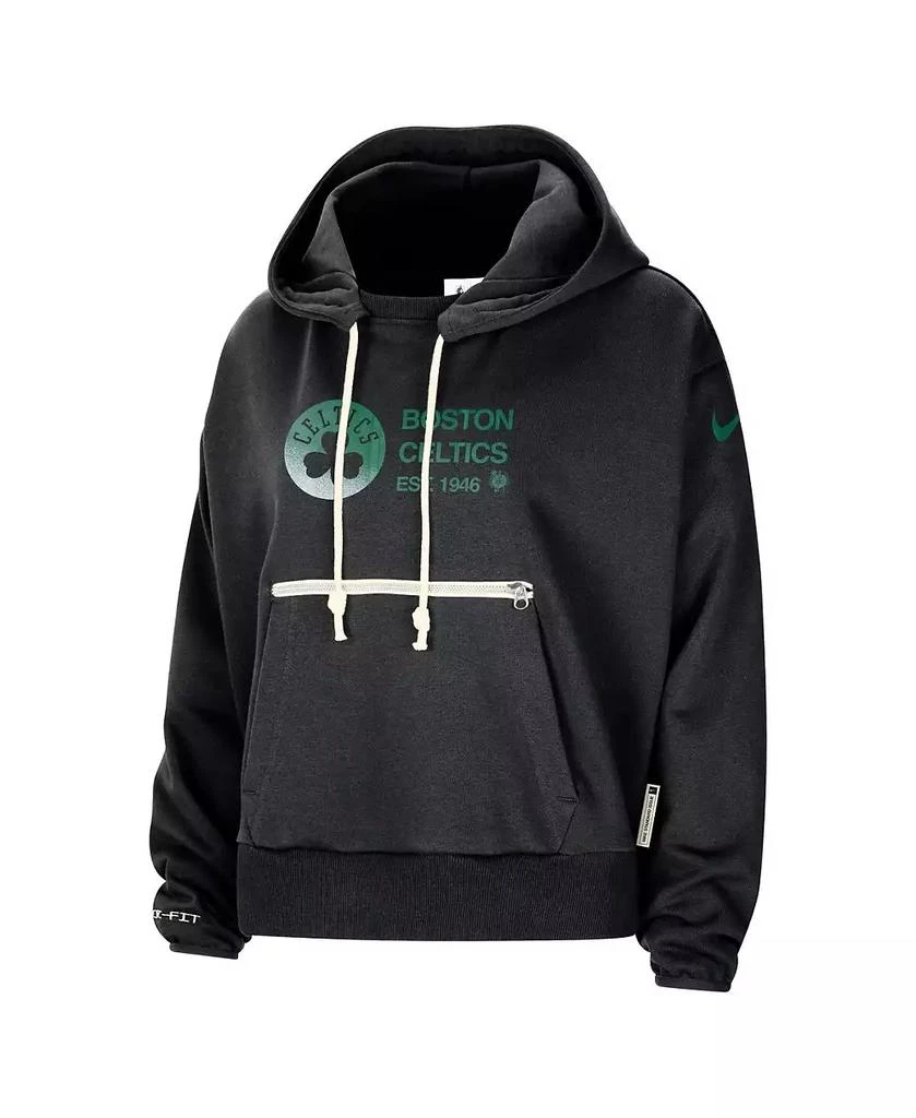 NIKE Women's Black Boston Celtics Courtside Standard Issue Performance Pullover Hoodie 3